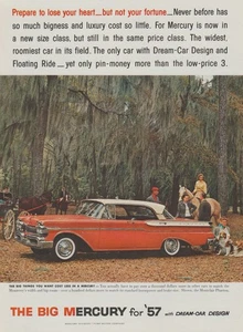1957 Mercury Montclair -"Dream Car"- Horses Buggy Carriage Dogs - Print Ad Photo - Picture 1 of 1