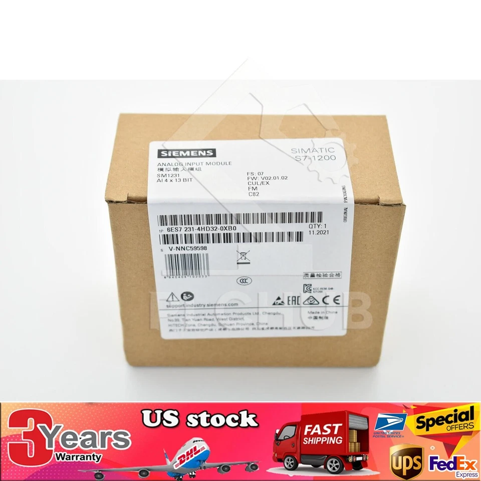 Nuevo Siemens 6ES7 231-4HD32-0XB0 6ES7231-4HD32-0XB0 S7-1200 Entrada Analógica SM 1231 Foto 1 de 3