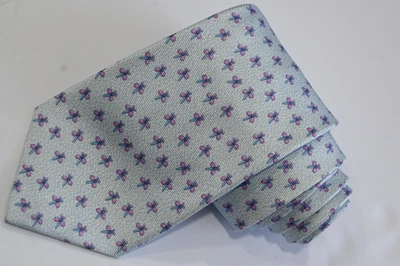 BVLGARI 7 PLIEGUES AZUL SEDA HOMBRE Corbata Cuello W: 3 3/4" POR L: 60" Foto 1 de 4