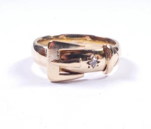 Ring 9 Karat Gelbgold Gr. K Diamant Schnallenring 3,9 Gramm - Bild 1 von 5