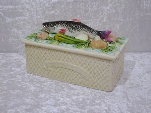 Antiguo diseño cerámica lata de pescado arenques marinos - decoración de plástico - vintage - Imagen 1 de 7