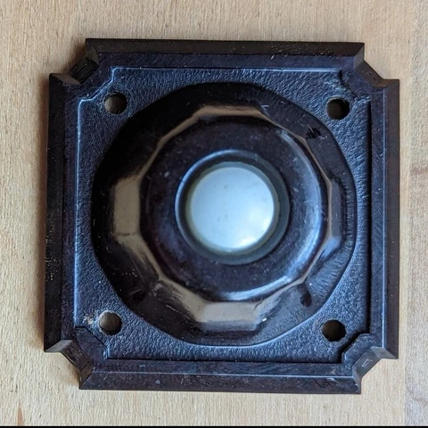 Vintage Art Deco EAGLE Bakelite Electric Buzzer Square Doorbell Cover