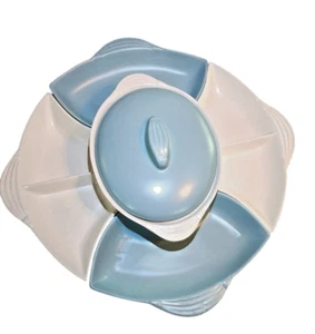 Vintage anni 50 Cali Pottery #220 Chip/Dip Lazy Susan - Foto 1 di 8
