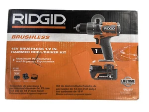 RIDGID 18V Brushless Cordless 1/2 in. Hammer Drill/Driver Kit w/ 4.0 Ah R86115K - Picture 1 of 4
