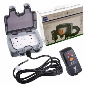 Masterplug Weatherproof Double Switch Twin Socket w RCD Cable 3M Cable Length - Picture 1 of 12