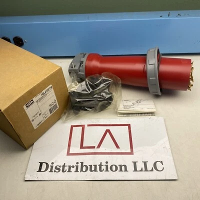 Hubbell Hbl4100p7w Iec Pin & Sleeve Plug, 100A, 480V Ac, Iec Grounding, 30 Hp, - Image 1 of 4
