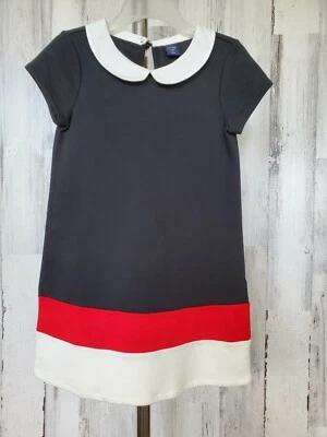 Vestido Baby Gap Colrblock Blanco Ted Azul Marino Cuello Manga Corta Talla 4 Foto 1 de 4