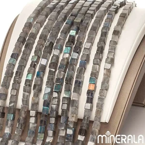[WHOLESALE] NATURAL LABRADORITE GEMSTONE 6mm CUBE BEADS 15.5" STRAND - Picture 1 of 4