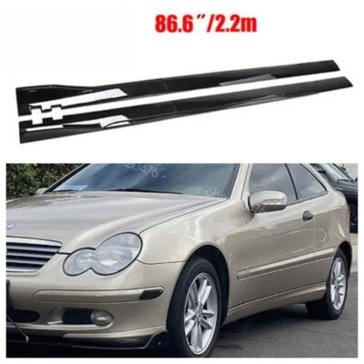 For Mercedes-Benz C230 86.6" Side Skirts Rocker Panel Body Kits Lip Splitter US Foto 1 de 4