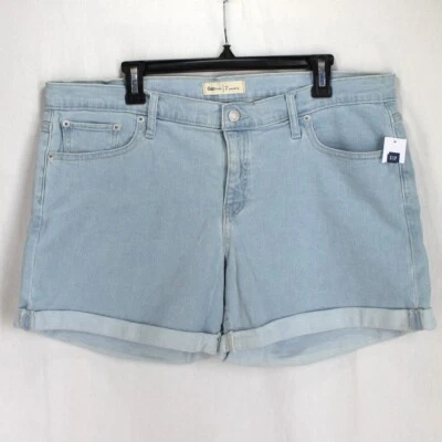 Pantalones Cortos de Jean Gap 5 Pulgadas Para Mujer Talla 33 Azul Lavado Claro Elástico Denim Puño Pierna NUEVO Foto 1 de 3