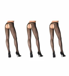 3PCS Lady Sexy Pantyhose Hollow Out Fishnet Sheer Tights High Stockings Black - Picture 1 of 6