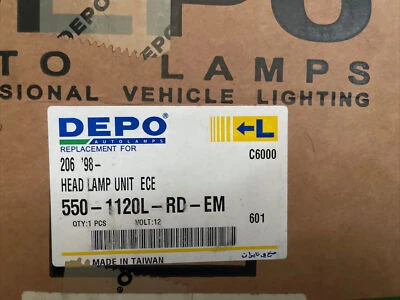 PEUGEOT 206 LEFT HAND HEADLAMP 1998-2003 (LWB595) - Image 1 of 2