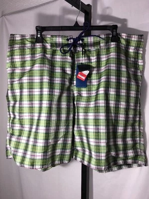 ZACHARY PRELL BAÑADOR HOMBRE CUADROS BOARD SHORTS VERDE MULTI TALLA 38 ¡NUEVO! $158 Foto 1 de 4