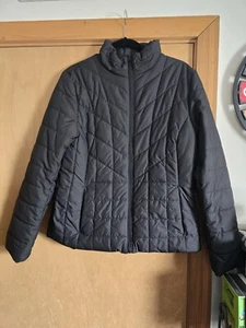 Simply Styled Puffer Jacket Coat Black Full Zip Pockets Women’s Size Large - Picture 1 of 3