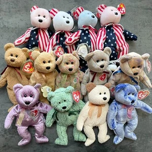 Retired TY Beanie Babies Lot of 13 Vintage Bears 1993-2000 Brand New with Tags - Picture 1 of 14