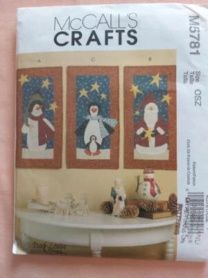 McCall's 5781 Seasonal Snowman, Santa, Penguin Mini Quilts Patterns - Image 1 of 2