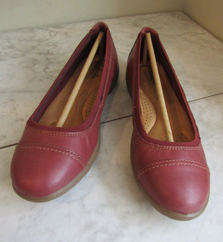 Slip on nuovo con scatola Clarks collezione prato opale pelle castagno piatto donna 7 EU 37 5