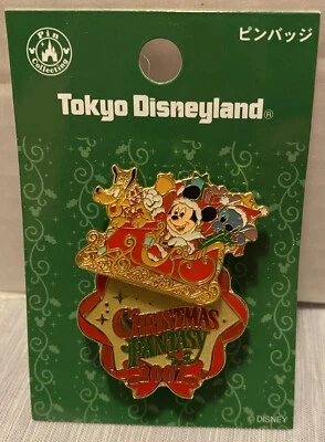 Prendedor Tokio Disneyland Mickey Pluto & Stitch Navidad Fantasía Trineo 2007 Foto 1 de 3