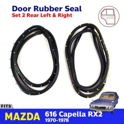 Door Rubber Seal Set 2 Rear L+R Fits Mazda 616 618 Capella RX2 Sedan 1970-78 P09 Foto 1 de 4