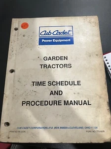 Cub Cadet Garden Tractor Time Schedule and procedure manual 772-9029 - Picture 1 of 3