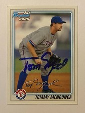 Tommy Mendonca Signed Bowman #BP29 2010 Card Texas Rangers Auto MLB RAD