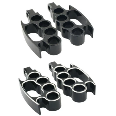 Par de estriberas negras de control recto para Harley Sportster Road Glide Foto 1 de 3