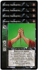 Detect Authority x4 Twilight Rebellion V:TES VTES Vampire CCG