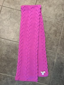 Nordstrom 100% Cashmere Fuchsia Hot Pink Cable Knit Rectangular Scarf - Picture 1 of 5