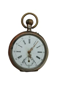 Antico orologio da tasca Glashutte tedesco svizzero argento 800 numeri romani - Foto 1 di 12