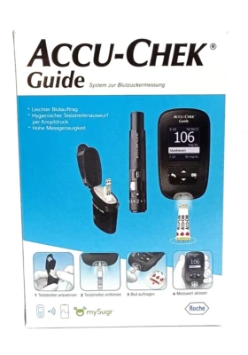 ACCU CHEK GUIDE Blutzucker-Messgerät Set mg/dL inkl. 10 Teststreifen - Bild 1 von 2