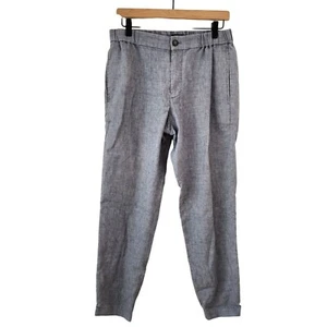 Pantaloni Club Monaco misto lino blu chiaro Lagenlook nautica donna M - Foto 1 di 6