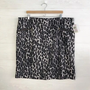 NWT Alfani - Gray-black leopard print stretch skirt, 22W - Picture 1 of 4
