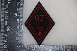 OLDER FRENCH ARMY 67TH REGIMENT INFANTRY ARM LOSSANGE BADGE - Picture 1 of 2
