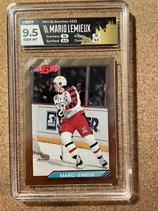 1992-93 Bowman Hockey Gold Foil #233 Mario Lemieux H.G.A. 9.5 Gem Mint Grade - Picture 1 of 5