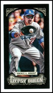 2014 Topps Gypsy Queen Mini Black Baseball Card #122 Adrian Gonzalez /199 