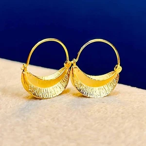 Pendientes Fulani Chapados en Oro 18k Pendientes Estilo Africano Pendientes Gruesos Aro Regalo - Imagen 1 de 10
