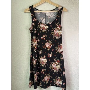 Wallflower Trägerkleid Blumenmuster Freizeit ärmellos schwarz Kleid Gr. M - Bild 1 von 4
