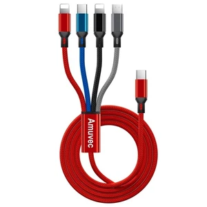 Amuvec Multi USB C Kabel 4in1 Universal Schnellladekabel iPhone Android 1.2M - Bild 1 von 12
