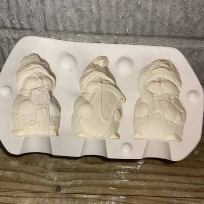 PCM 507 Ceramic Slip Mold 3 Small Snowman Figurines Sled Star Gifts 4 Inch - Image 1 of 4