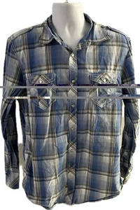 Camisa INC Manga Larga Estilo Occidental Para Hombre Con Botones TALLA GRANDE - Imagen 1 de 2