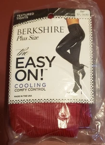 NWT Berkshire Plus Size Textured Tights Red 3X/4X Easy On Cooling Comfy Control - Picture 1 of 4
