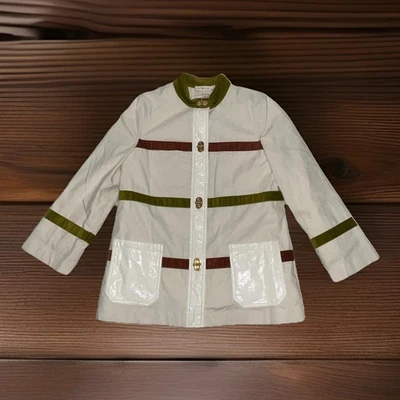 Chaqueta Abrigo TORY BURCH Para Mujer Natural Crema Algodón Lona Pana Cadyn Talla 8 Foto 1 de 4