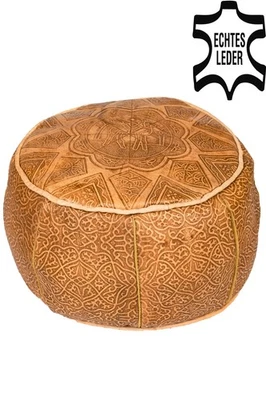 Orientalisches Leder Sitzkissen Kissen Abrar - 40cm - Bild 1 von 4