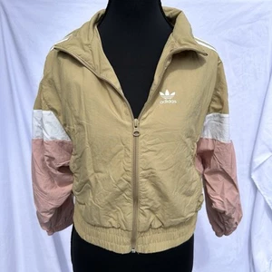 Adidas Kid’s Track Jacket Retro 80’s 90’s Size Small 9-10 Year Beige Pink - Picture 1 of 8