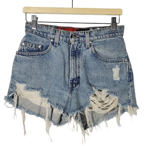 Pantaloncini corti vintage anni 90 Levis Silvertab taglio denim donna 28 larghi invecchiati - Foto 1 di 6