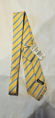 CORBATA KITON SEDA CUELLO RAYAS AMARILLAS AUTÉNTICA HECHA EN ITALIA  Foto 1 de 4