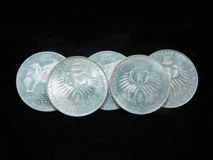 Lot of 5x 1968-1979 German 5 Mark Silver Coins - Picture 1 of 6