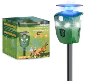 New Solar Ultrasonic Animal Repeller Outdoor, 360° All Round Animal Deterrent - Picture 1 of 8
