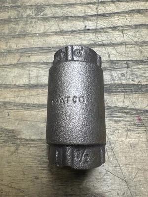 MATCO 1/2" NPT IN-LINE CHECK VALVE LF BRASS SPRING LOADED 200 PSI 1J3890-Z5 - Image 1 of 4