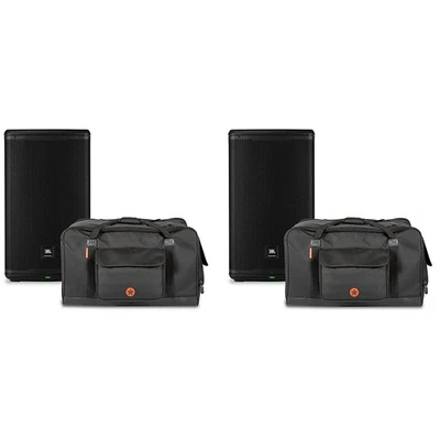 Par de altavoces alimentados JBL EON712 con bolsas para corredores de carretera Foto 1 de 4